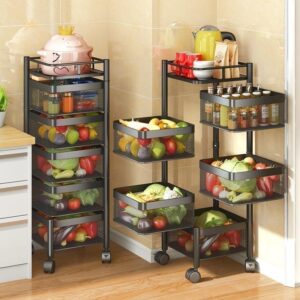 Sconto del 50% – Carrello portaoggetti da cucina multistrato, carrello portafrutta e verdura, scaffale portaoggetti da cucina multifunzionale Ci sono 5 piani 100*30cm*20cm